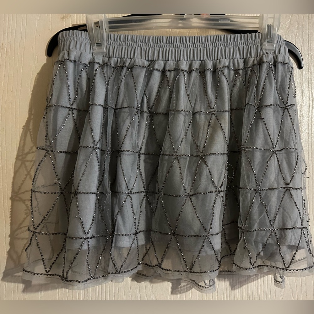 Tokyo Darling Size LARGE Grey Sequin Mini Skirt